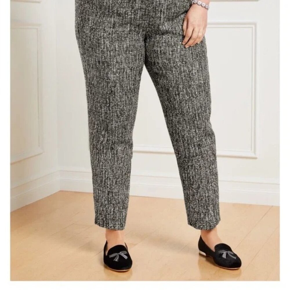 NWT Talbots Womens Plus Size 18W Hampshire Ankle Pants in Sequin Tweed NEW